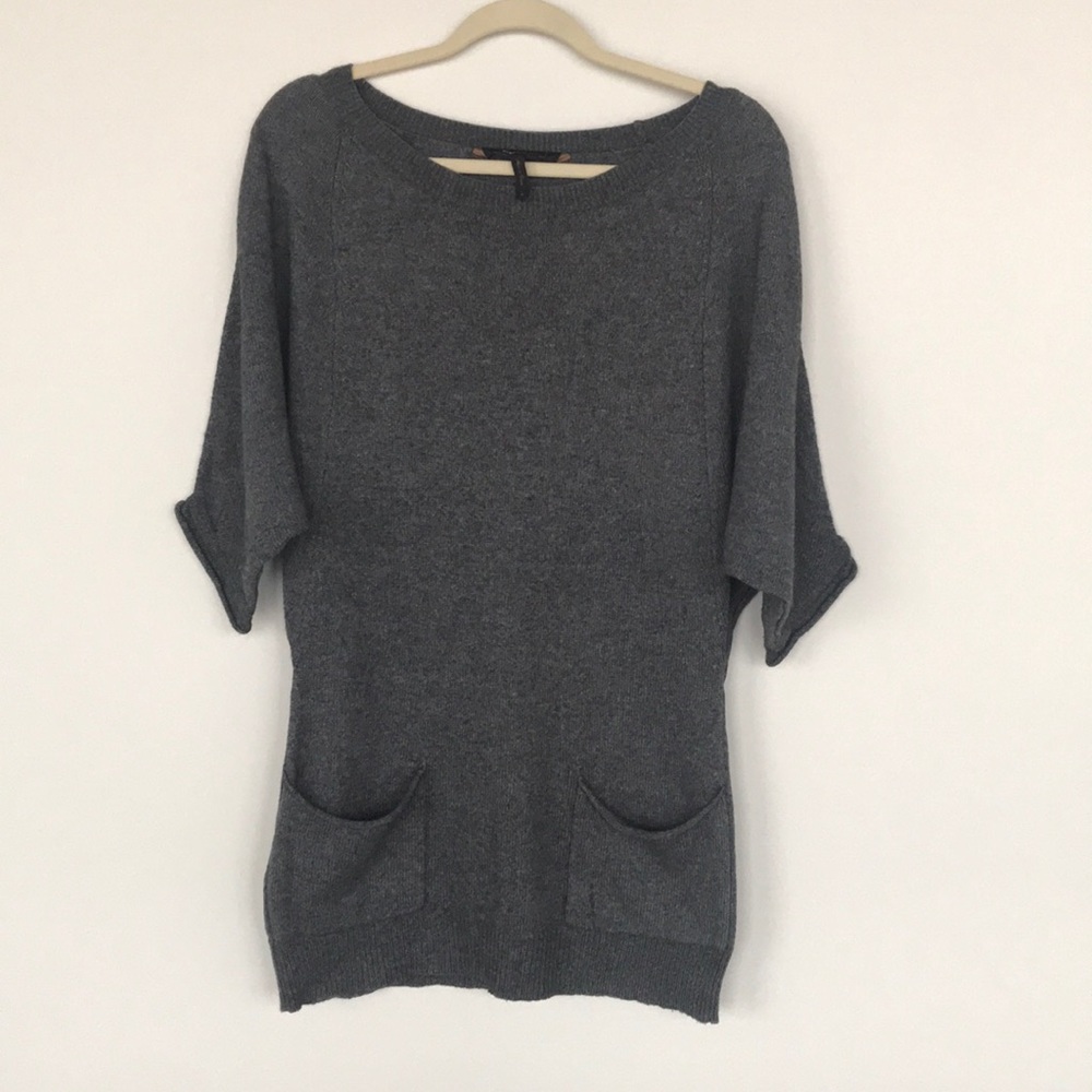 BCBGMaxAzria Dark Gray Sweater Tunic Size M